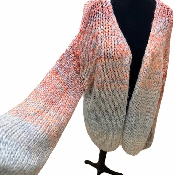 Sundance favorite hue cardigan - boho ombré balloon sleeves size M/L wool blend - Picture 6 of 13